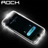 Cover for iPhone 7 7 Plus 6 6S Plus,ROCK Original Brand LED Flash Light Calling Notice for Alert Phone Cases Crystal Clear Shell