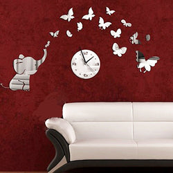 Wall Sticker Home Decoration 2015 DIY Mirror Petals Clock Wall Stickers Home Decoration Removable Vinyl Wall stickers Art Decals