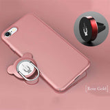 3 in 1 Shockproof Armor Phone Cases For iphone 7 6 6s Plus Case With Metal Finger Ring Holder Stand + Magnetic Car Mount Bracket