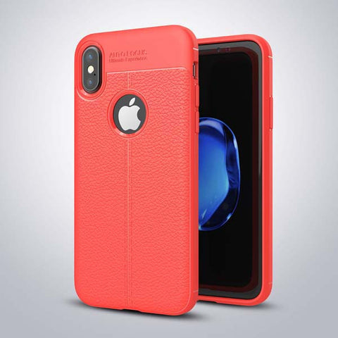 Luxury PU Leather Phone Cases For iphone X Case Fashion Litchi Texture Soft TPU Back Cover For iphone 10 Fitted Cases Capa Coque