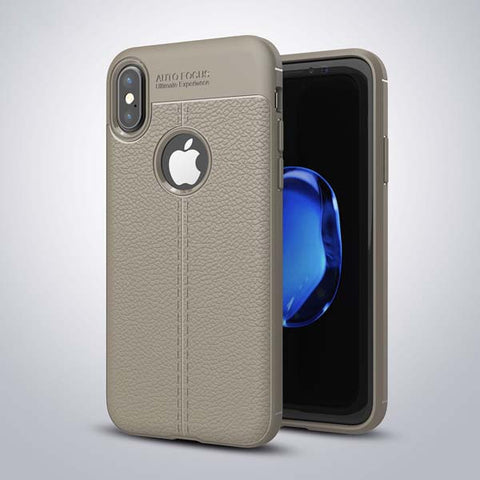Luxury PU Leather Phone Cases For iphone X Case Fashion Litchi Texture Soft TPU Back Cover For iphone 10 Fitted Cases Capa Coque