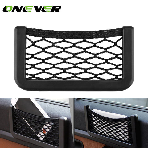 Universal 20*8cm Net Car Seat Side Storage Bag Pocket Organizer Phone Holder Adhesive Box Auto Accessories Pouch