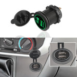 LED Car 3.1A Dual USB Socket Charger Power Adapter Outlet Power 12-24V Modification Accessory for Auto Truck ATV Boat Motorcycle Charge Mobile Phone Tablet