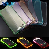 AIBOR LED Flash Lighting Up Phone Case for iPhone 5 5S SE X 6 7 6S 8 Plus Remind Incoming Call Light Soft TPU Transparent Cover
