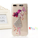 For iPhone 7 LED Light Call Flashing Soft TPU Case For iPhone 7 6 6S Plus Clear Transparent Shiny Diamond Shockproof Back Cover