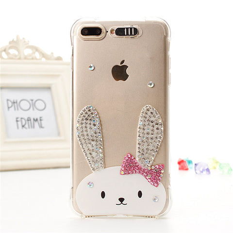 For iPhone 7 LED Light Call Flashing Soft TPU Case For iPhone 7 6 6S Plus Clear Transparent Shiny Diamond Shockproof Back Cover