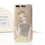 For iPhone 7 LED Light Call Flashing Soft TPU Case For iPhone 7 6 6S Plus Clear Transparent Shiny Diamond Shockproof Back Cover