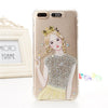 For iPhone 7 LED Light Call Flashing Soft TPU Case For iPhone 7 6 6S Plus Clear Transparent Shiny Diamond Shockproof Back Cover