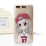 For iPhone 7 LED Light Call Flashing Soft TPU Case For iPhone 7 6 6S Plus Clear Transparent Shiny Diamond Shockproof Back Cover